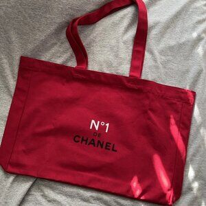 CHANEL BEAUTY No 1 Novelty Red Canvas Tote Bag NEW VIP GIFT RARE!